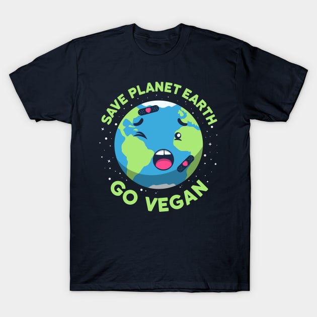 Save The Planet Earth Go Vegan T-Shirt by khani